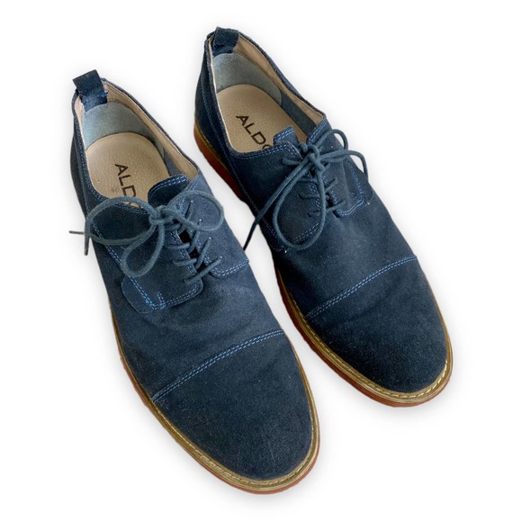 ALDO men's navy blue lace up oxford dress shoes